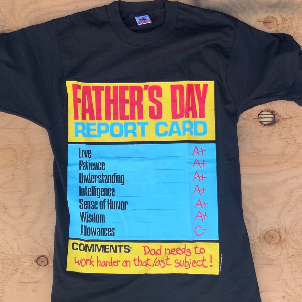 Father's Day Report Card Black T-Shirt
